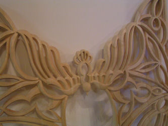 Pipe shade carving for St. Philip Presbyterian Church, Houston TX