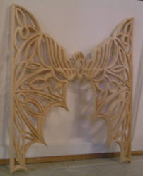 Gothic tracery pipe shade carving at top for St. Philip Presbyterian Church, Houston TX