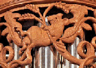 Carved wooden rat, pipe shade carvings, Fritts organ, Episcopal Church of the Ascension, Seattle