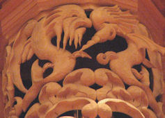 Hand carved sculpture, sea creatures